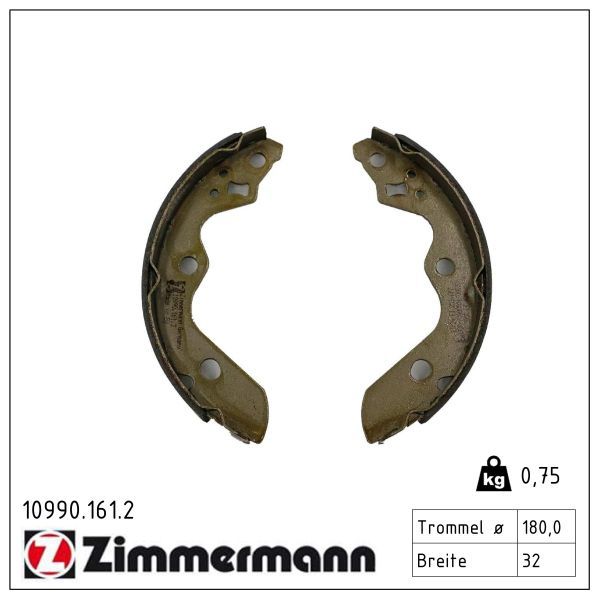 Гальмівні колодки ручника (барабанні) ZIMMERMANN 109901612 - zapix