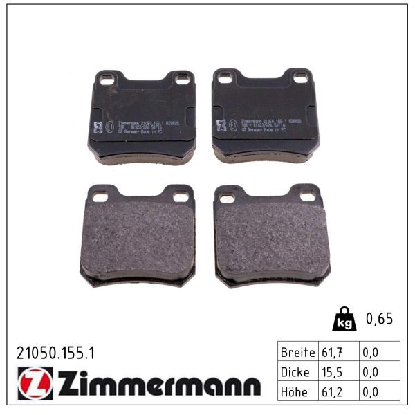 Гальмівні колодки дискові ZIMMERMANN 210501551 - zapix