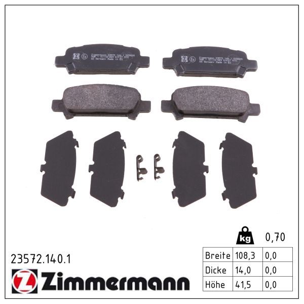 Гальмівні колодки дискові ZIMMERMANN 235721401 - zapix