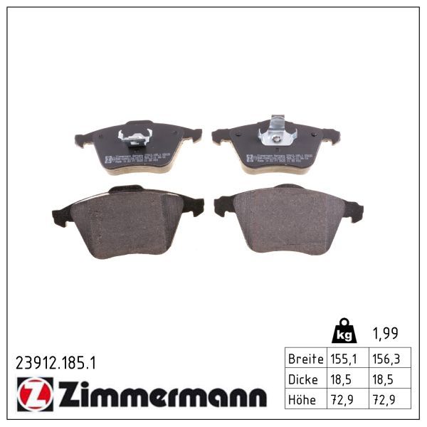 Гальмівні колодки дискові ZIMMERMANN 239121851 - zapix