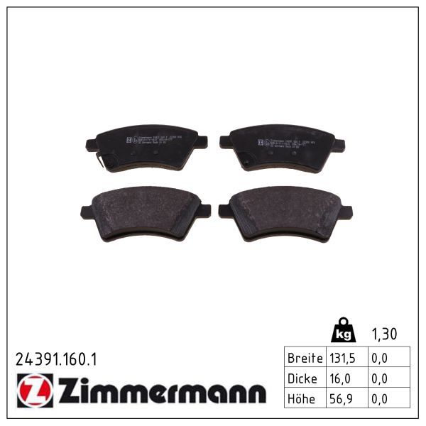 Гальмівні колодки дискові ZIMMERMANN 243911601 - zapix