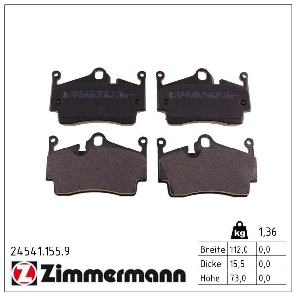 Гальмівні колодки дискові ZIMMERMANN 245411559 - zapix