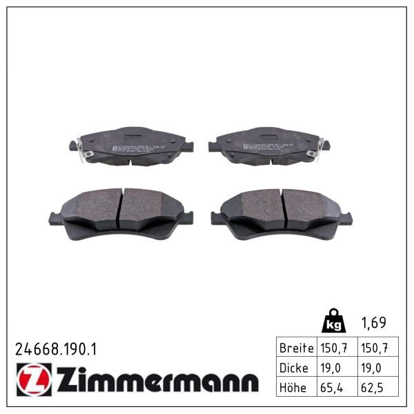 Гальмівні колодки дискові ZIMMERMANN 246681901 - zapix