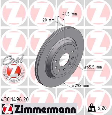 Гальмівний диск ZIMMERMANN 430149620 - zapix