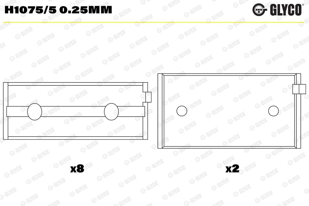 Вкладиші корінні GLYCO H10755025MM - zapix