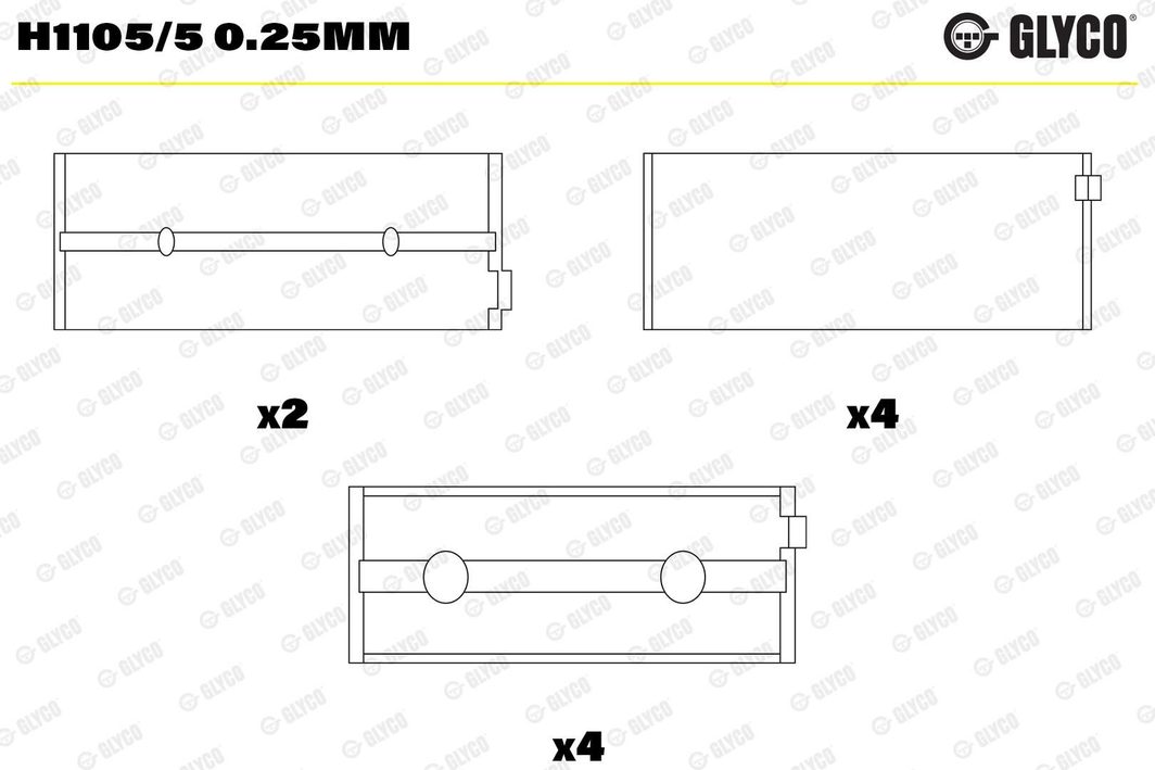 Вкладиші корінні GLYCO H11055025MM - zapix