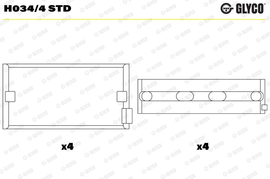 Вкладиші корінні GLYCO H0344STD - zapix
