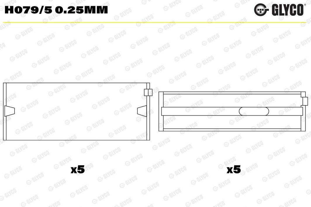Вкладиші корінні GLYCO H0795025MM - zapix