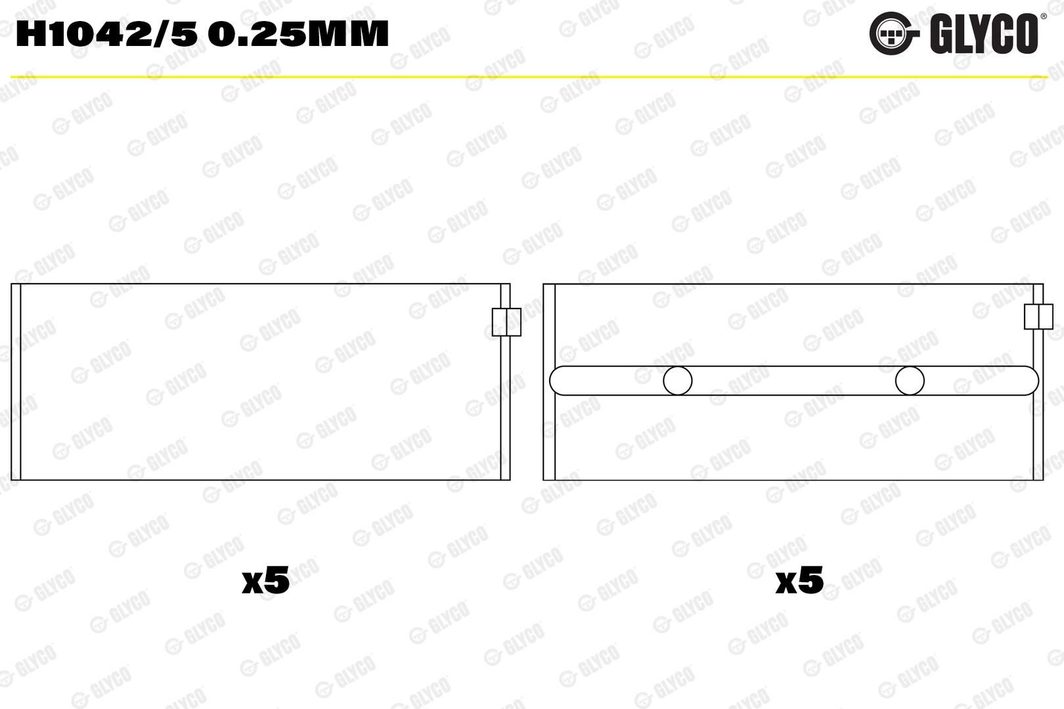 Вкладиші корінні GLYCO H10425025MM - zapix