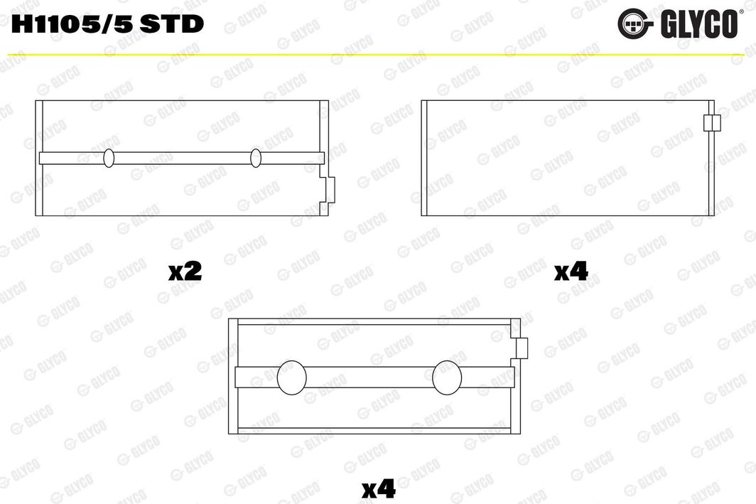 Вкладиші корінні GLYCO H11055STD - zapix