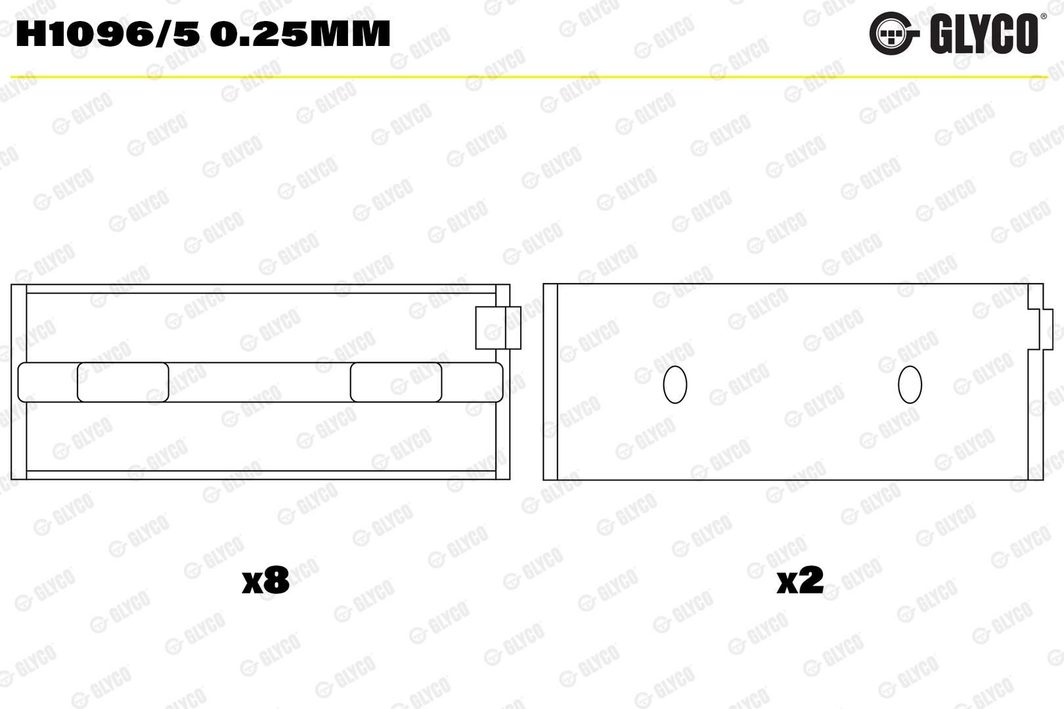 Вкладиші корінні GLYCO H10965025MM - zapix