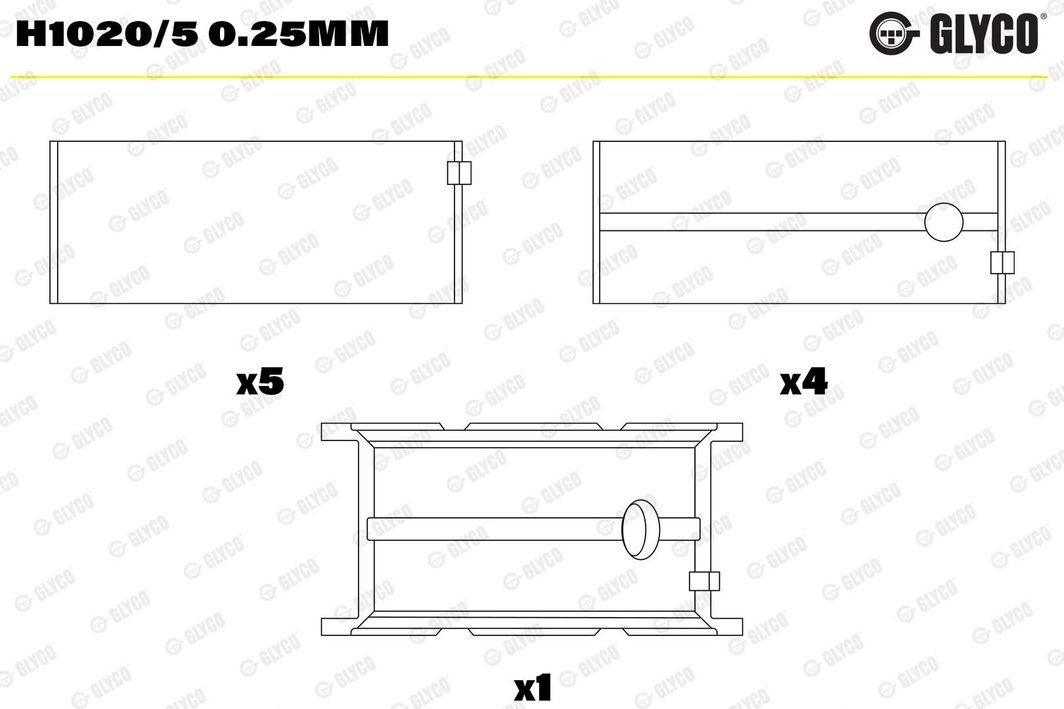 Вкладиші корінні GLYCO H10205025MM - zapix
