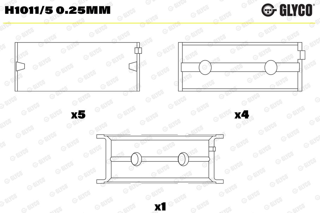 Вкладиші корінні GLYCO H10115025MM - zapix
