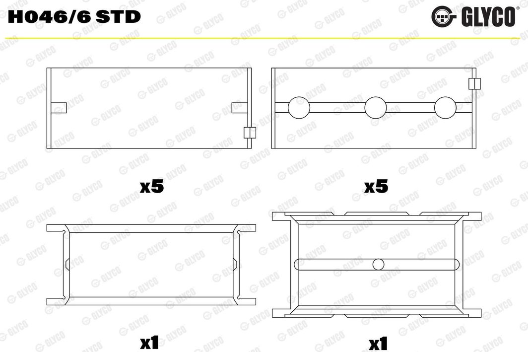 Вкладиші корінні GLYCO H0466STD - zapix