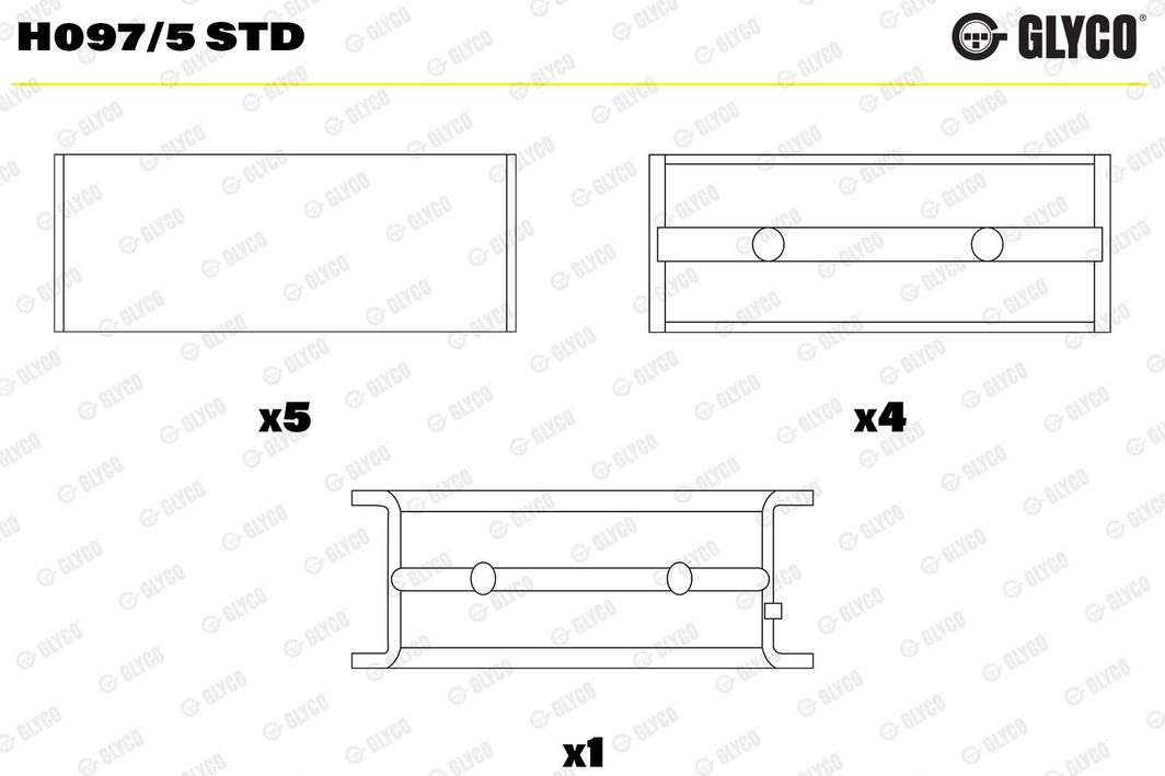 Вкладиші корінні GLYCO H0975STD - zapix