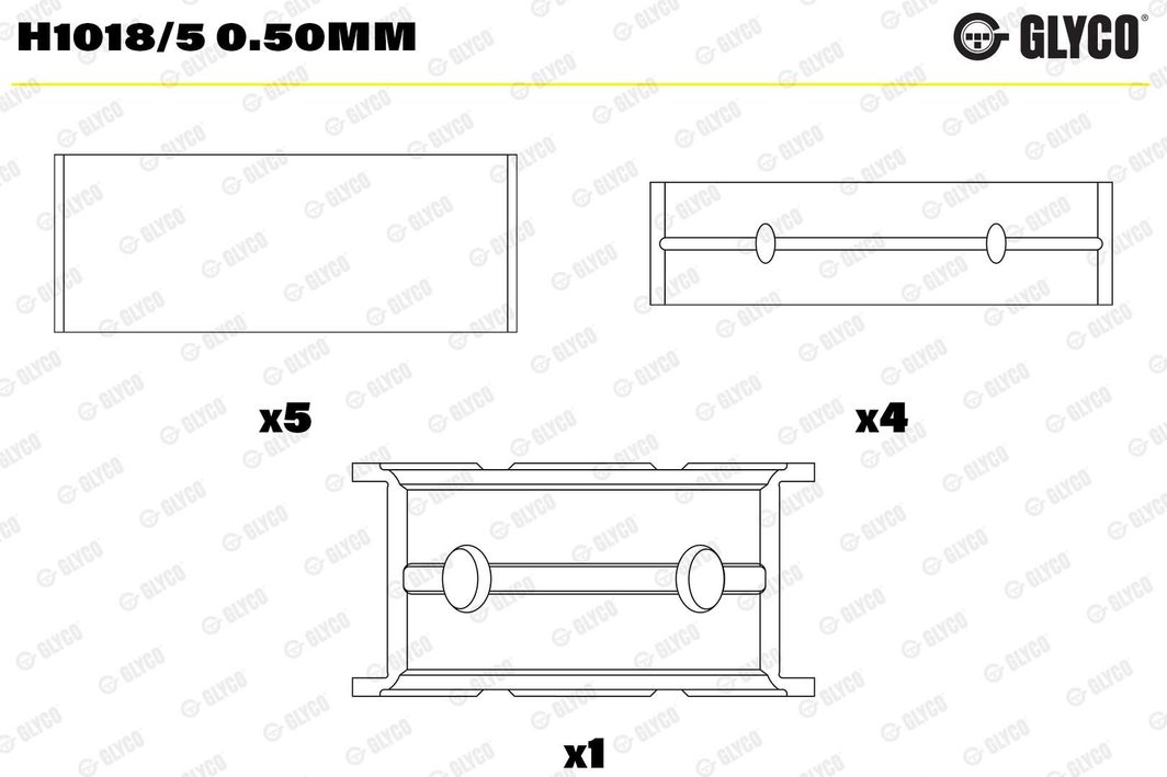 Вкладиші корінні GLYCO H10185050MM - zapix