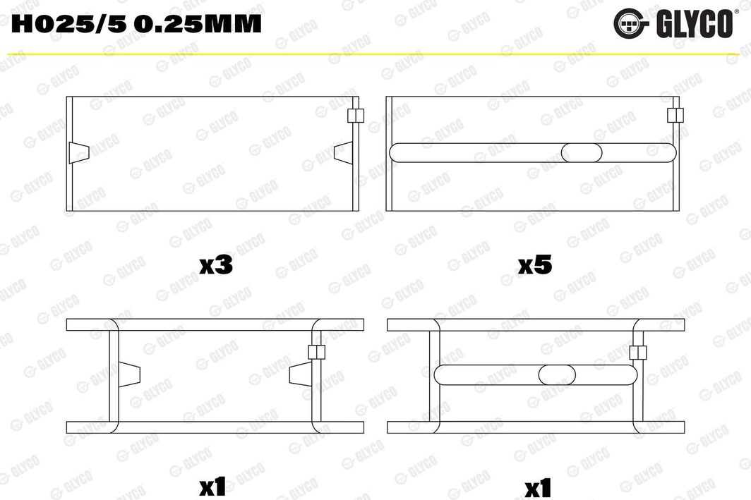 Вкладиші корінні GLYCO H0255025MM - zapix