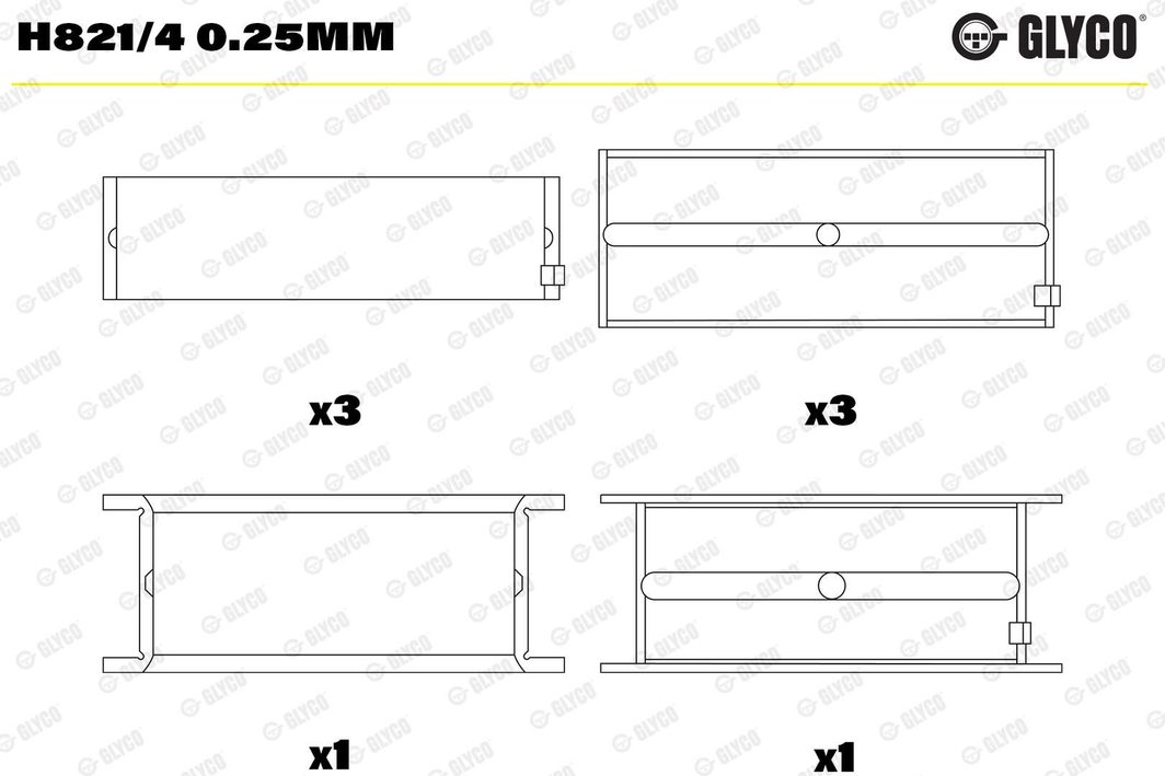 Вкладиші корінні GLYCO H8214025MM - zapix