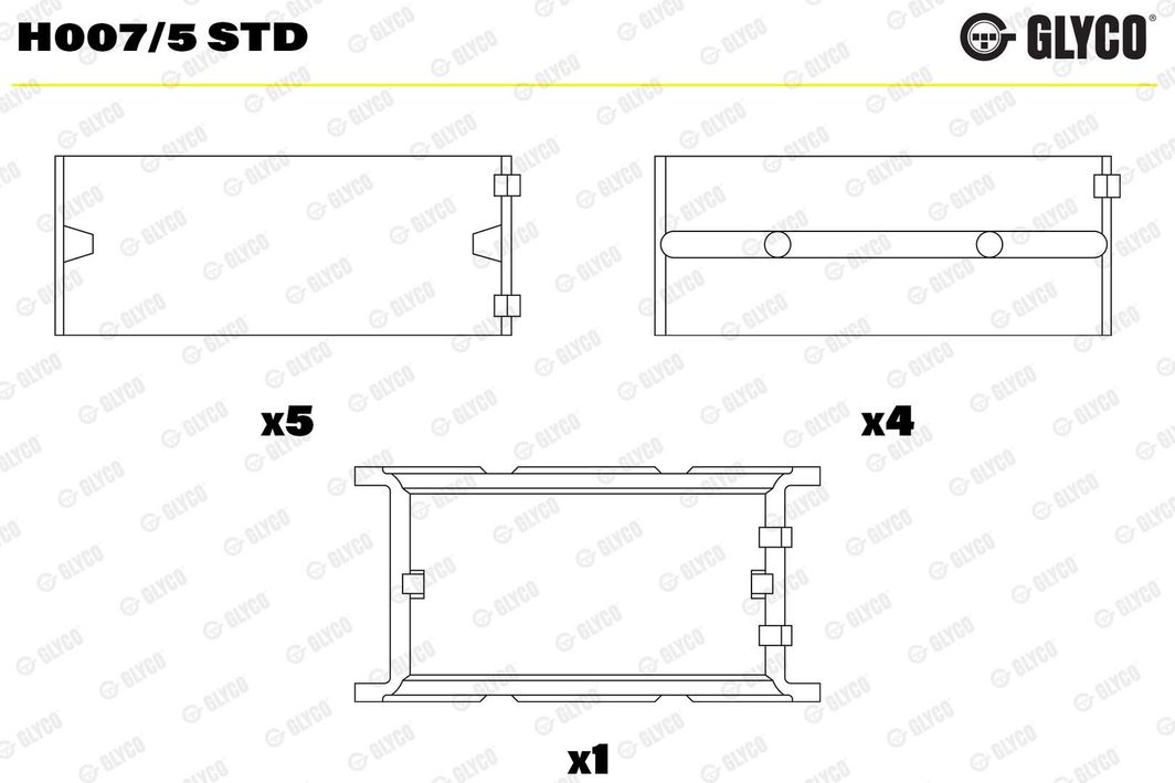 Вкладиші корінні GLYCO H0075STD - zapix