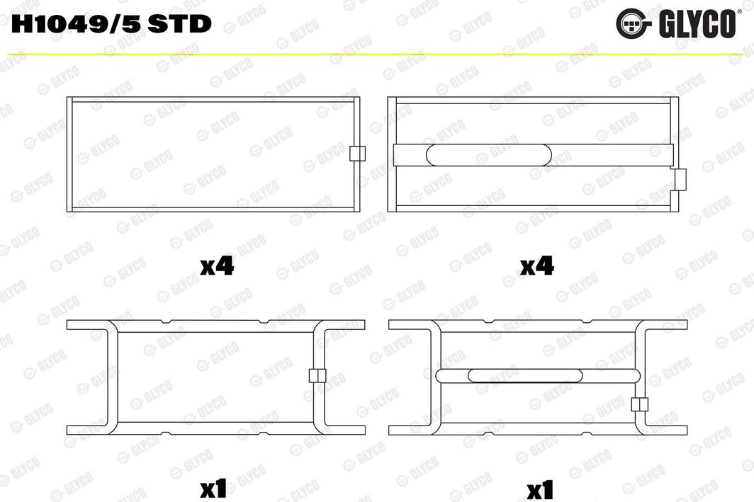 Вкладиші корінні GLYCO H10495STD - zapix