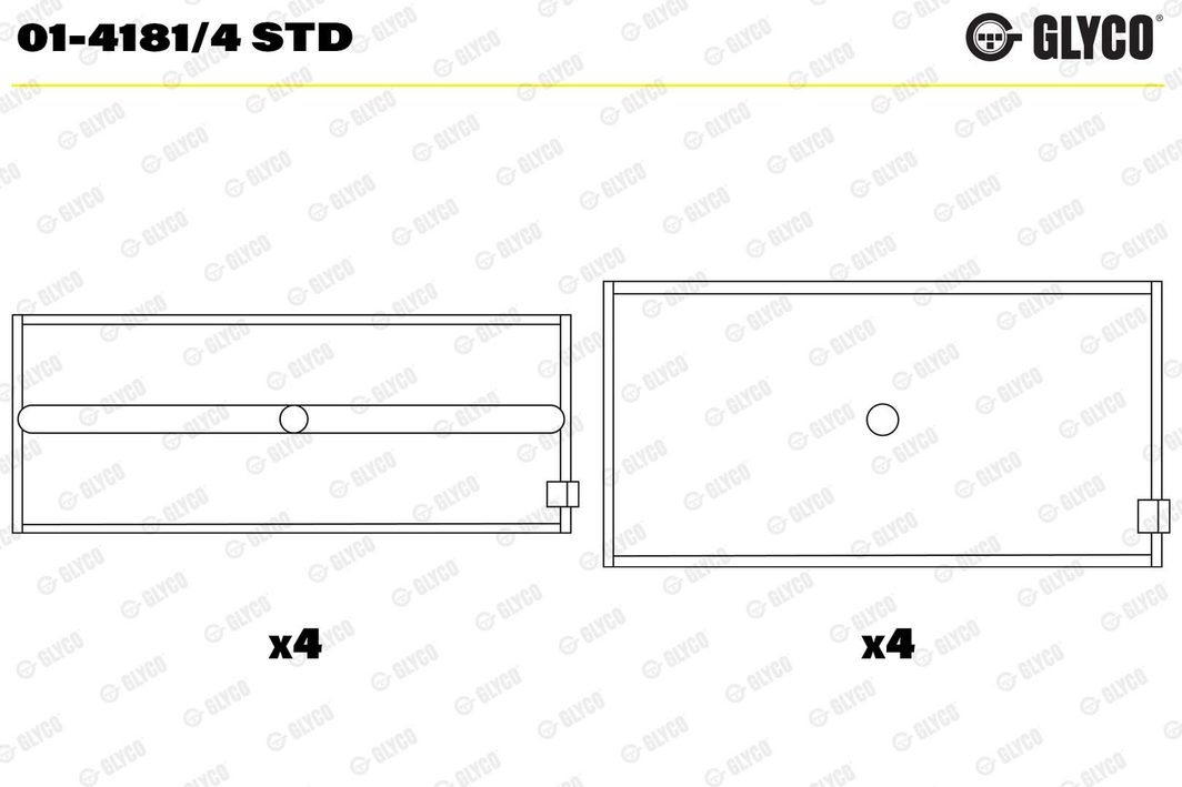 Вкладиші шатунні GLYCO 0141814STD - zapix