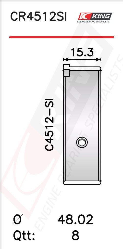 Вкладиші шатунні KING CR4512SI - zapix