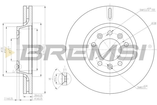Гальмівний диск BREMSI CD7601V - zapix