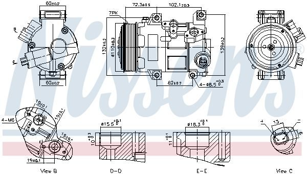 Компресор кондиціонера NISSENS 89516 - zapix