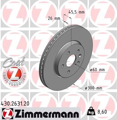 Гальмівний диск ZIMMERMANN 430263120 - zapix
