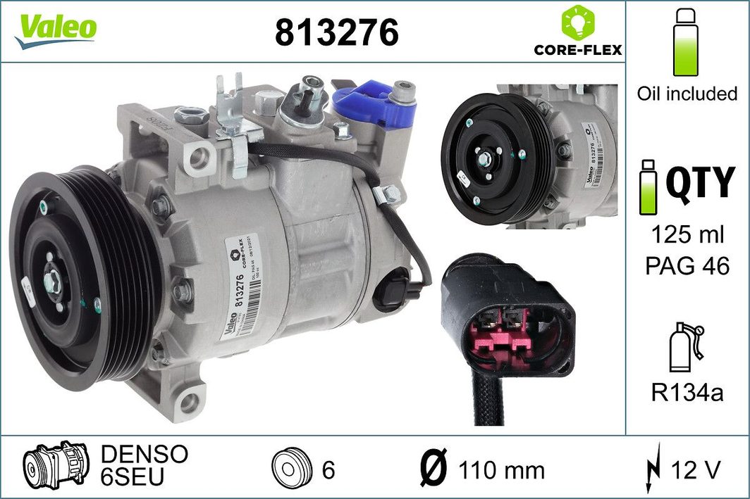 Компресор кондиціонера VALEO 813276 - zapix