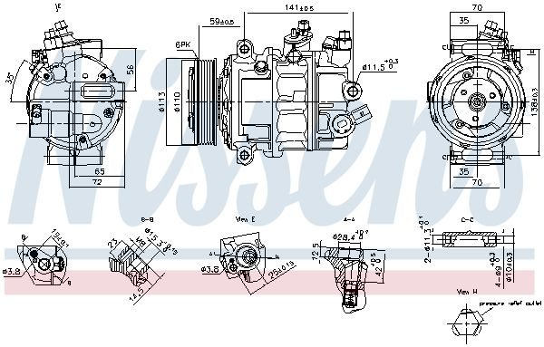 Компресор кондиціонера NISSENS 890893 - zapix