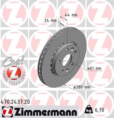 Гальмівний диск ZIMMERMANN 470243720 - zapix