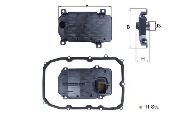 Фільтр АКПП MAHLE HX187KIT - zapix