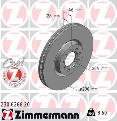 Гальмівний диск ZIMMERMANN 230626620 - zapix