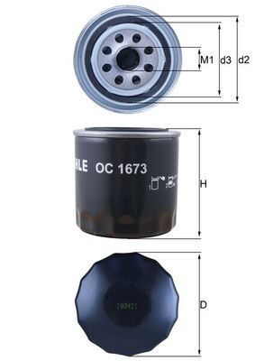 Оливний фільтр MAHLE OC1673 - zapix