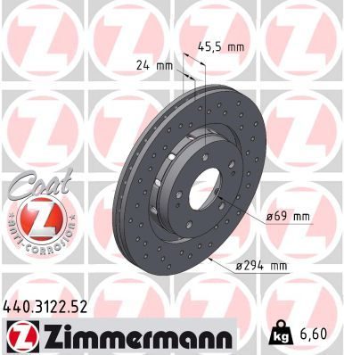 Гальмівний диск ZIMMERMANN 440312252 - zapix