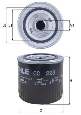 Оливний фільтр MAHLE OC223 - zapix