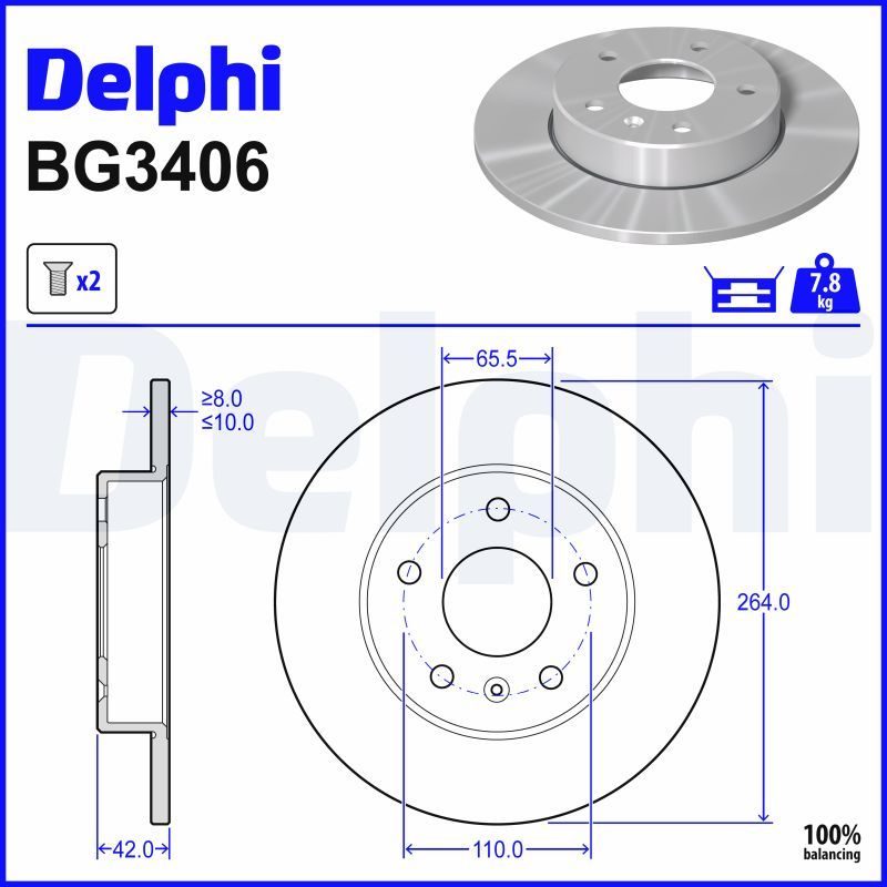 Гальмівний диск DELPHI BG3406