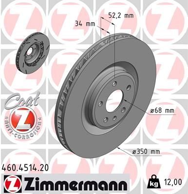 Гальмівний диск ZIMMERMANN 460451420 - zapix
