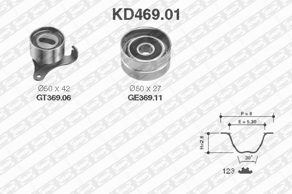 Комплект ременя ГРМ SNR KD46901 - zapix