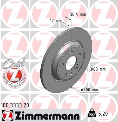 Гальмівний диск ZIMMERMANN 100333320 - zapix