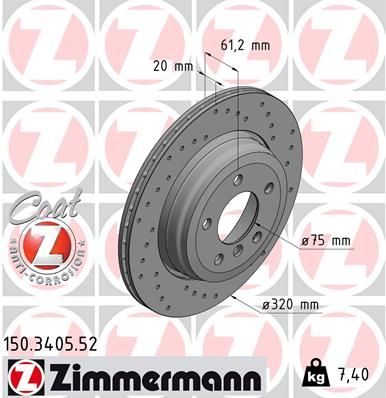 Гальмівний диск ZIMMERMANN 150340552 - zapix