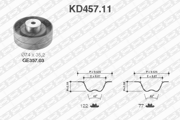 Комплект ременя ГРМ SNR KD45711 - zapix