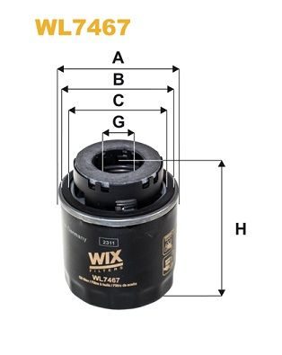 Масляный фильтр WIX FILTERS WL7467