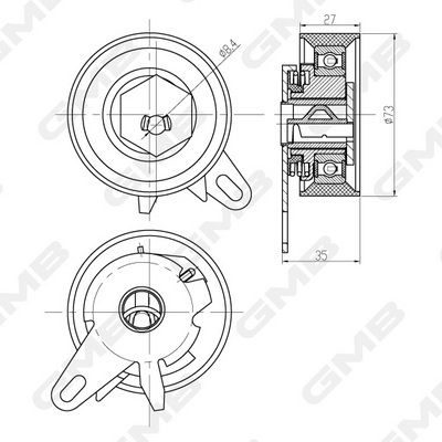 Натяжний ролик ГРМ GMB GTB0460 - zapix