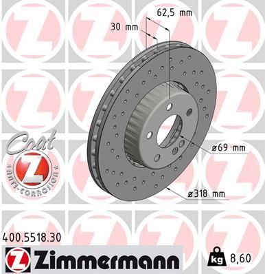 Гальмівний диск ZIMMERMANN 400551830 - zapix