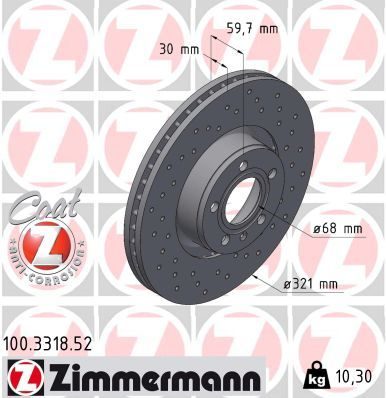 Гальмівний диск ZIMMERMANN 100331852 - zapix