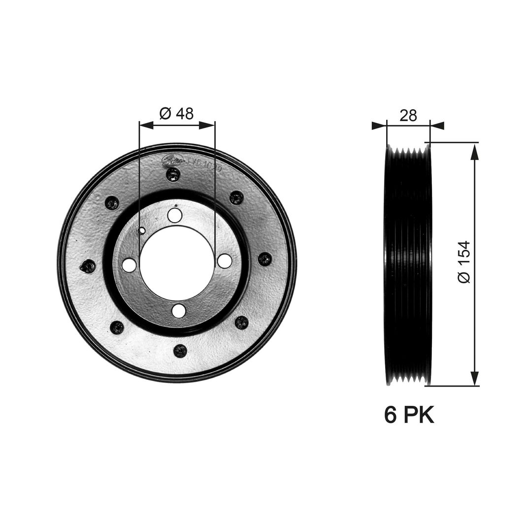 Шків колінвалу GATES TVD1029 - zapix