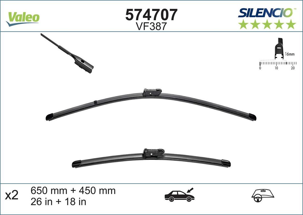 Щітка склоочисника VALEO 574707 - zapix
