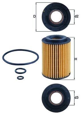 Оливний фільтр MAHLE OX347D - zapix